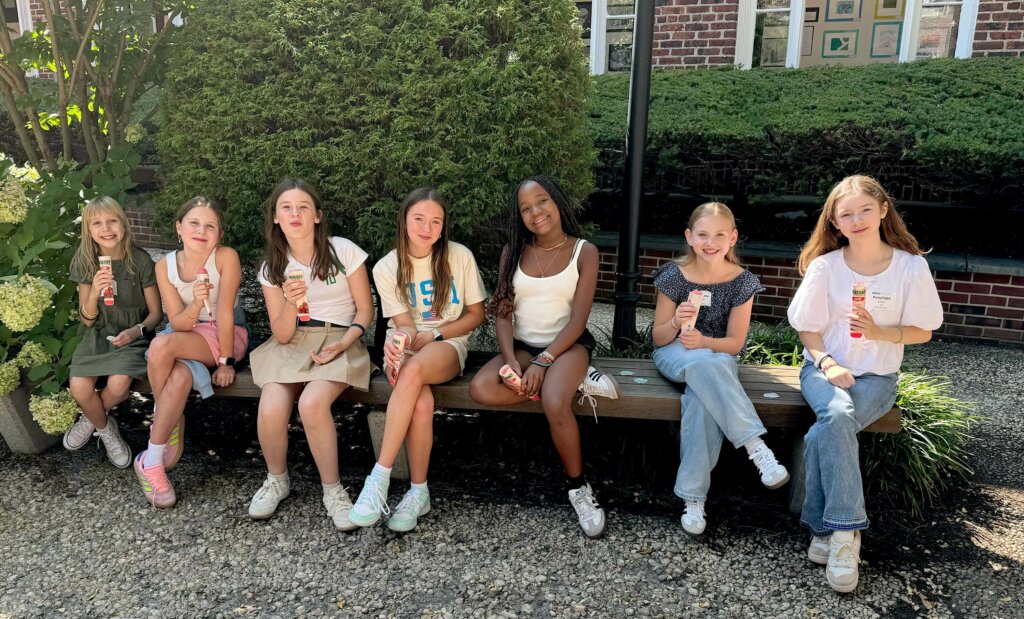 Middle School students enjoying ice cream on first day of school 2024