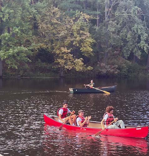 Camp Mason students in canoe