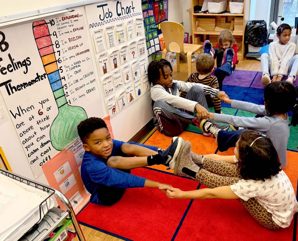 Students in Poly Prep Lower School Mindfulness Class