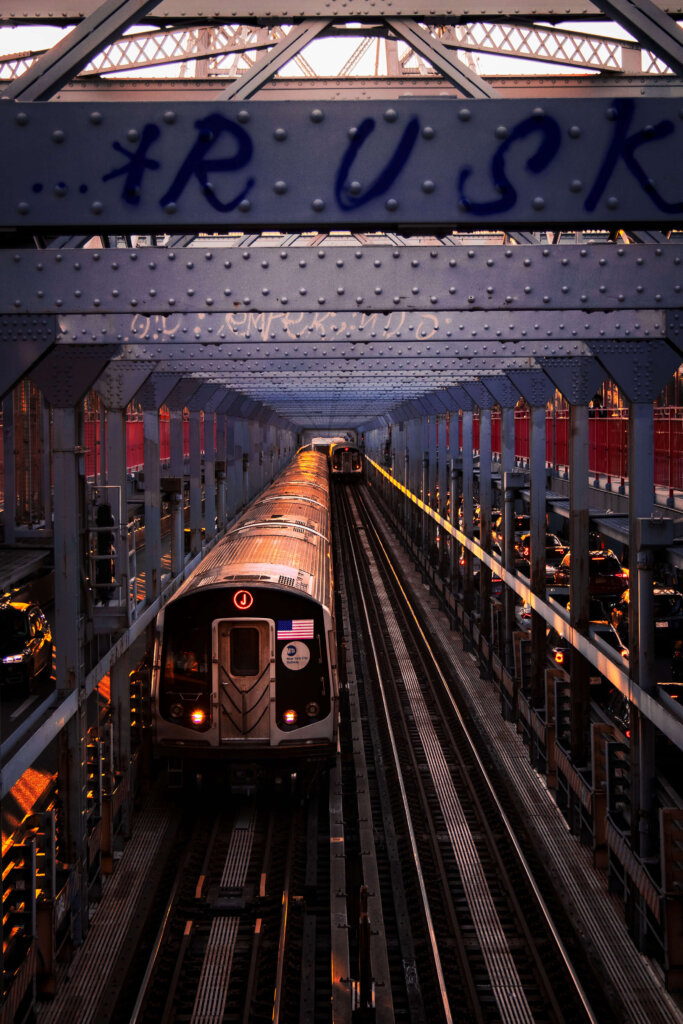 Williamsburg Bridge at Golden Hour showcases the Williamsburg Bridge by Alex Basham '26